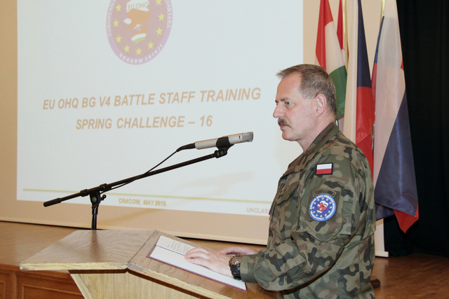 Polish Major General Cezary Podlasinski, Commander of the V4 EU Battlegroup