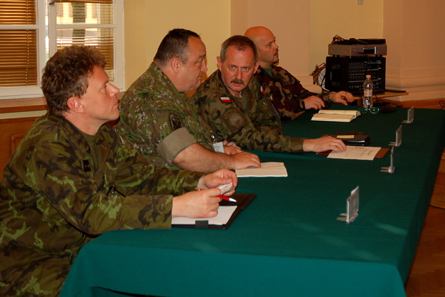 Representatives of V4 EU BG Operational Headquarters - Colonel Dr. Richard Kraus (first left), Chief of Medical Detachment, Czech MoD